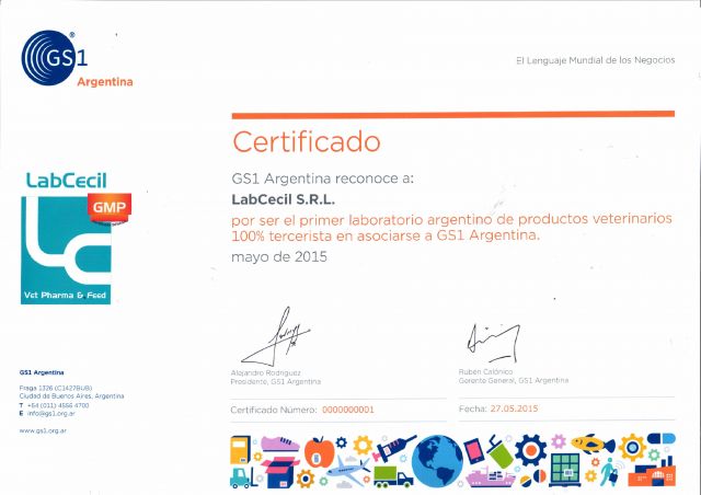 Certificado GS1 - 1º lab 100 tercerista